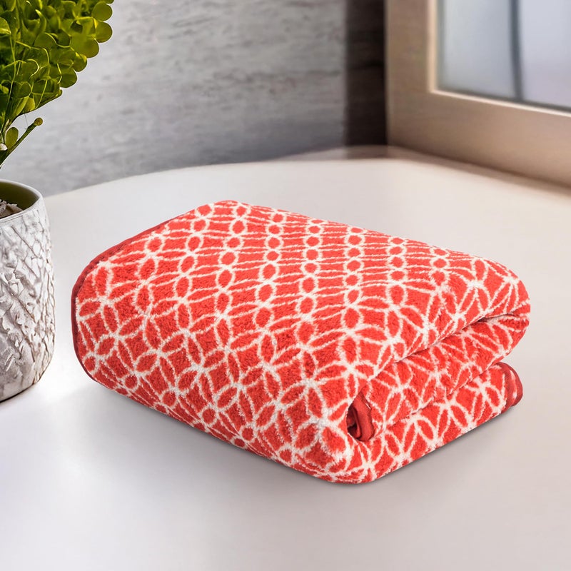 Kuber Industries 19x38 Inch Microfiber Soft Face Towels for Women and Men | 280 GSM Quick Dry & Absorbent Hanging Hand Towels for Wash Basin Bathroom, Kitchen and Home | Circle - Red - Image 1