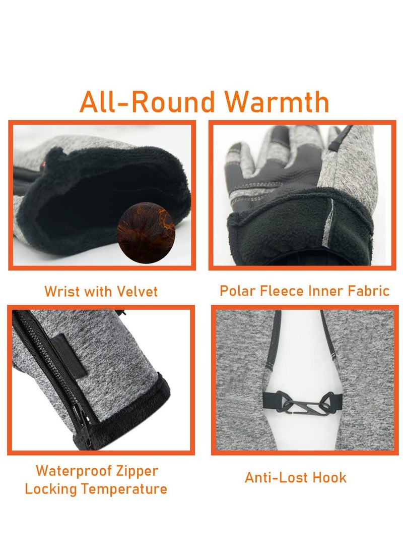 Winter Fishing Gloves for Men and Women - Windproof, Water-Repellent, Anti-Slip Touchscreen Gloves for Cold Weather Activities like Driving, Motorcycling, Running, Cycling, Skiing, and Hunting.  - Image 2