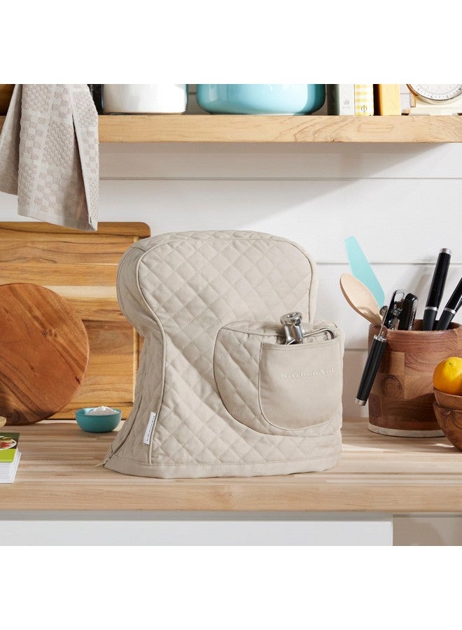 KITCHENAID Fitted Tilt-Head Stand Mixer Cover with Storage Pocket, Quilted 100% Cotton,14.4"x18"x10", Milkshake - Image 1
