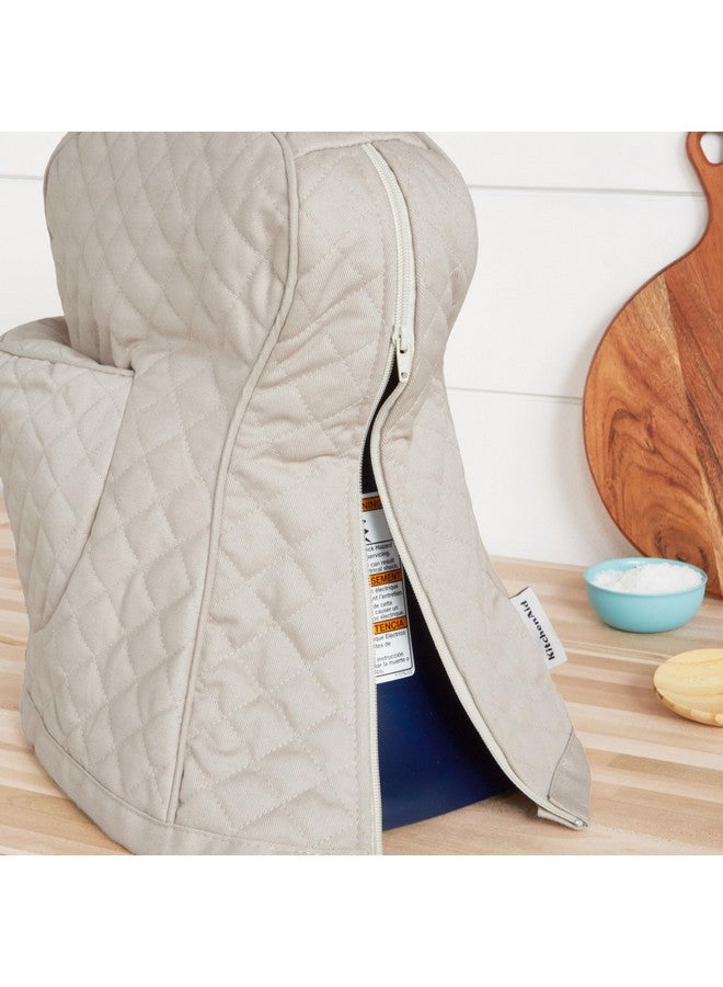 KITCHENAID Fitted Tilt-Head Stand Mixer Cover with Storage Pocket, Quilted 100% Cotton,14.4"x18"x10", Milkshake - Image 4
