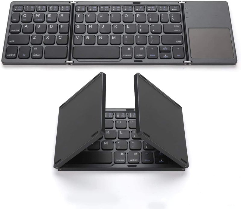 atdaraz B033 Mini Folding Keyboard Bluetooth Foldable Wireless Keypad with Touchpad for Windows,Android,iOS Tablet Ipad Phone - Image 1