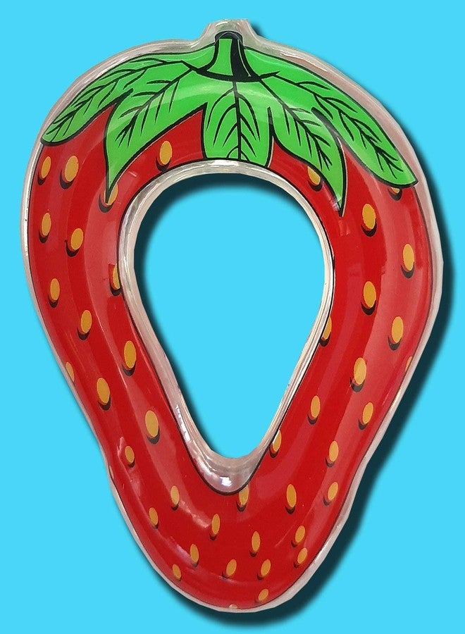 Velocious® Strawberry Fruit Shape Soft Silicone Teether for 3-6 Months with Carry Case, BPA Free Teething Toy for Babies with Textured Surface for Soothing Gums. 100% Food Grade (Strawberry - Red) - Image 4