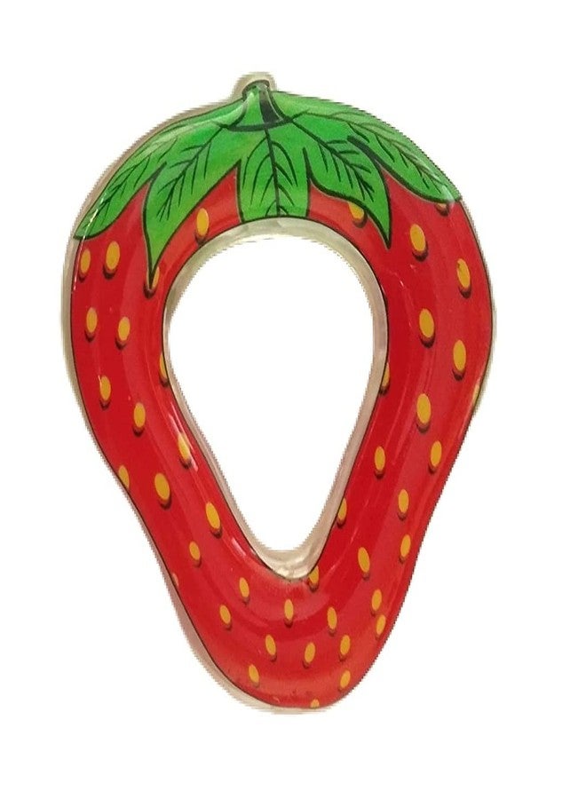 Velocious® Strawberry Fruit Shape Soft Silicone Teether for 3-6 Months with Carry Case, BPA Free Teething Toy for Babies with Textured Surface for Soothing Gums. 100% Food Grade (Strawberry - Red) - Image 1