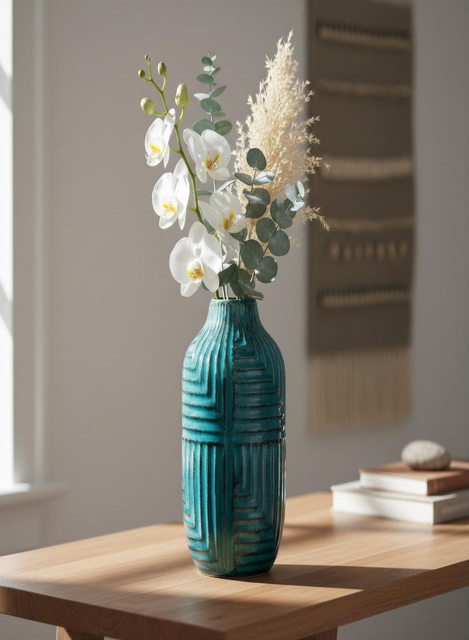 hjn Ceramic Vases Vase Pottery Vase Handmade Cute Flower Vase for Home Décor (Large Size: 10.6'' high) - Image 3