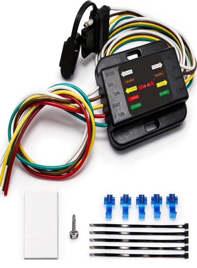 NEW SUN NEWSUN® Innovative 3 Way to 2 Way Non-Powered Trailer Taillight Converter, 100% Copper Wire, 5Standard 4-Way Flat Wire Harness, Waterproof, Easy Installation - Image 1