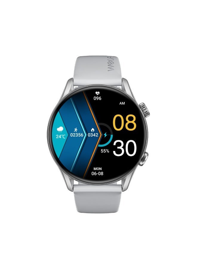 Weofly Spirit 2 Smart Watch with HD Touch Screen, Fitness Tracker, and IP68 Waterproofing - Silver