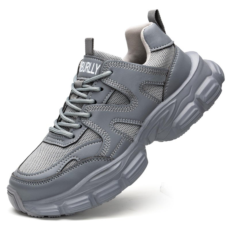 Hogent Steel Toe Shoes for Women Men Wide Non Slip Composite Work Sneakers Indestructible Comfortable Safety Tennis Shoes Lightweight Breathable Construction Sneakers Puncture Proof Ergonomic Design - Image 1