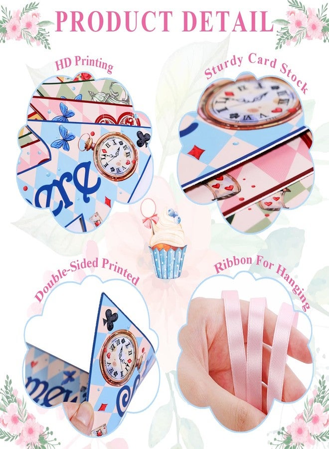 Htabiol Alice in Wonderland Arrow Signs, 24Pcs Alice in Wonderland Party Decorations, Alice in Wonderland Tea Party Signs, Fit for Mad Hatters Tea Party Decor, Alice in Onederland Birthday Decor - Image 3