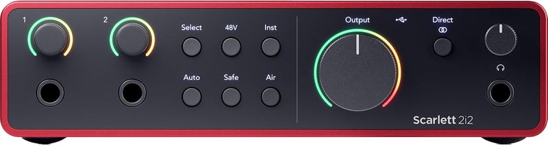 Focusrite Scarlett 2i2 4th Gen USB Audio Interface with Software Suite and 10' XLR Cable - Image 1