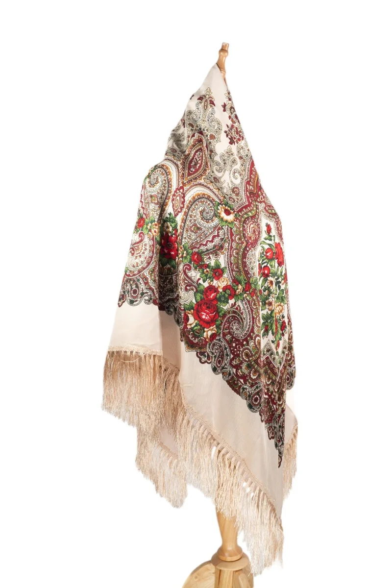 D'Daniela Emilia Women's Eastern European Cotton Tassel Shawl