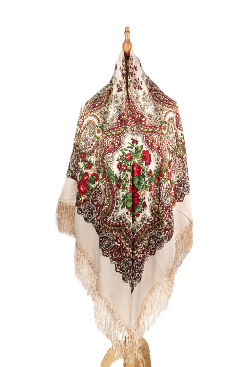 D'Daniela Emilia Women's Eastern European Cotton Tassel Shawl