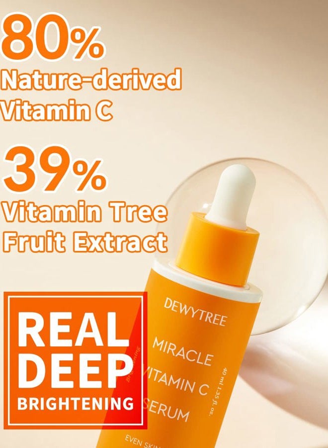 DEWYTREE Miracle Vitamin C Serum, Anti-Wrinkle & Radiance Facial Serum, Restore Elasticity and Vitality of Dull & Tired Skin, Skin Tightening, Restoring Radiant, and Improving Complexion, 1.35 fl.oz. - Image 4