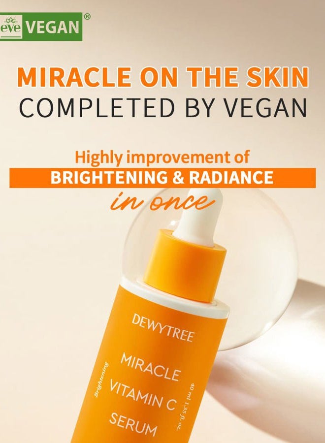 DEWYTREE Miracle Vitamin C Serum, Anti-Wrinkle & Radiance Facial Serum, Restore Elasticity and Vitality of Dull & Tired Skin, Skin Tightening, Restoring Radiant, and Improving Complexion, 1.35 fl.oz. - Image 2