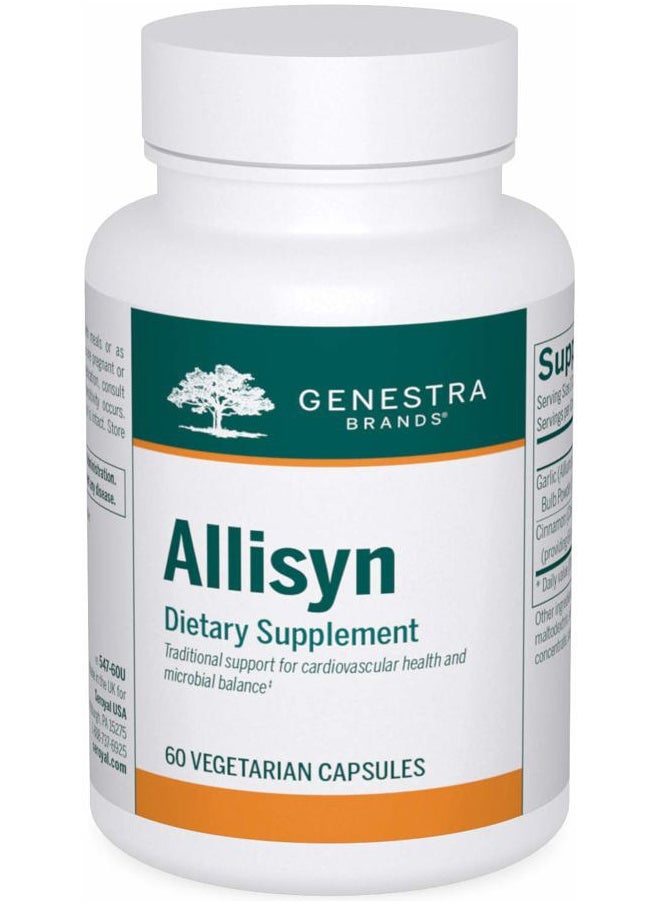 Genestra - Allisyn | Garlic and Cinnamon Herbal Supplement | 60 Capsules - Image 1