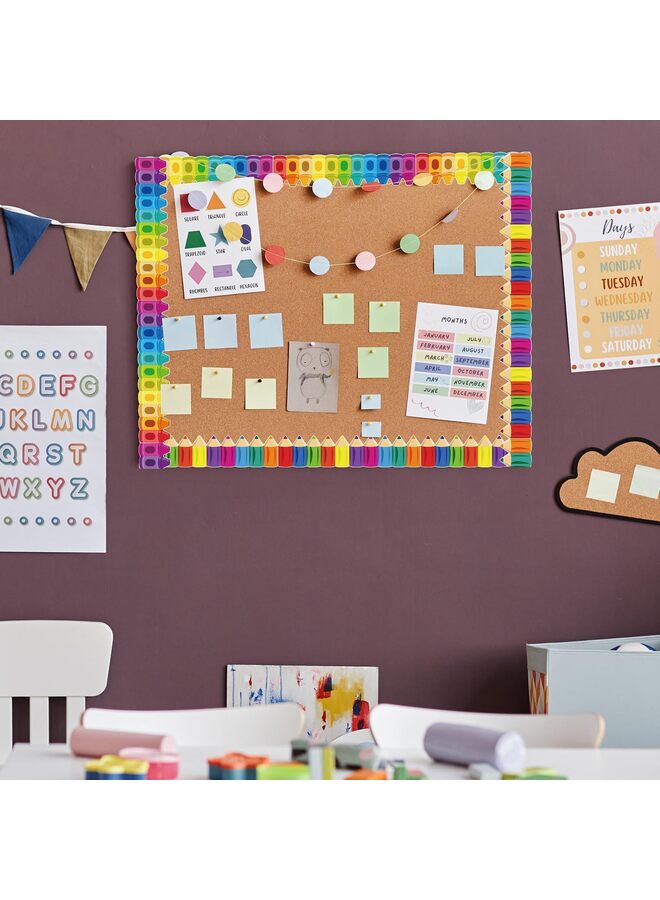Colorful Bulletin Board Borders, Rainbow Board Border, Trim Paper Colorful Board, Decor for Preschool, Daycare, Kindergarten, Classroom, Chalkboard, Office - Image 4