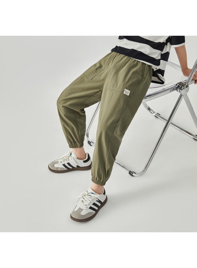 Smooth And Cool】boys' Casual Pants, Lightweight And Breathable Summer Joggers With Elastic Cuffs, Soft And Stretch Mosquito-repellent Pants For Kids - Image 2