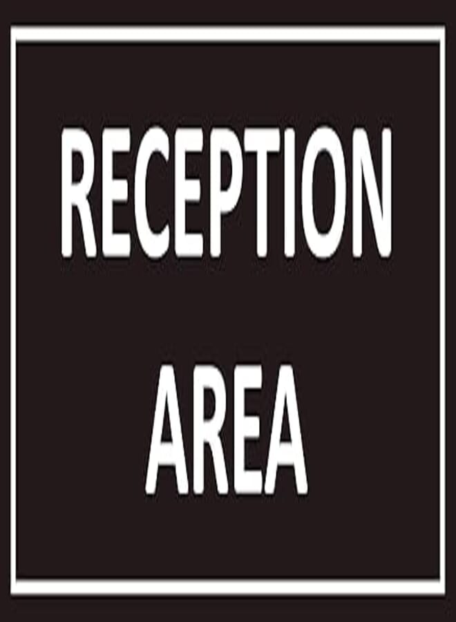 Generic RECEPTION AREA STICKER SIGN - DARK MAROON 