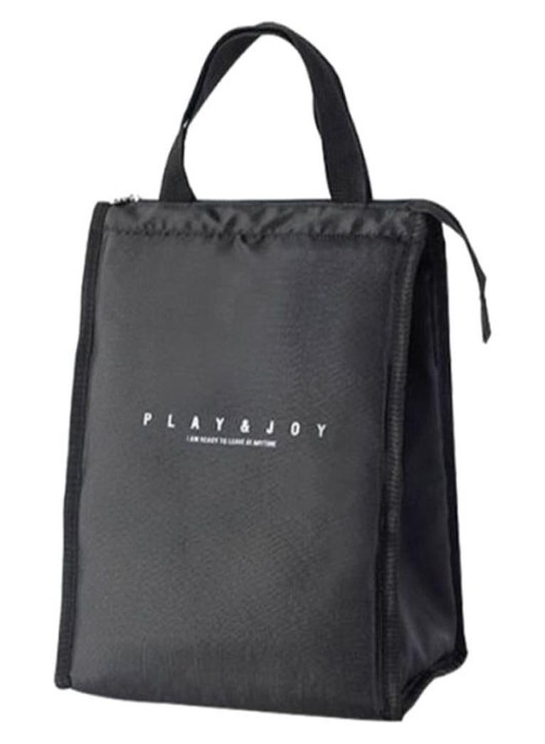 Thermal Insulated Lunch Bag Oxford Material Black 35 x 24.5 x 15cm