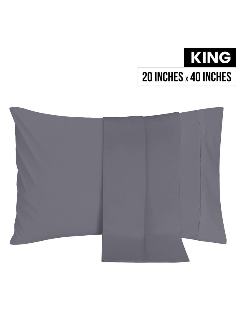 Utopia Bedding Utopia Bedding King Pillow Cases - 2 Pack - Envelope Closure - Soft Brushed Microfiber Fabric - Shrinkage and Fade Resistant Pillow Covers 20 X 40 Inches (King  Grey)  - Image 2