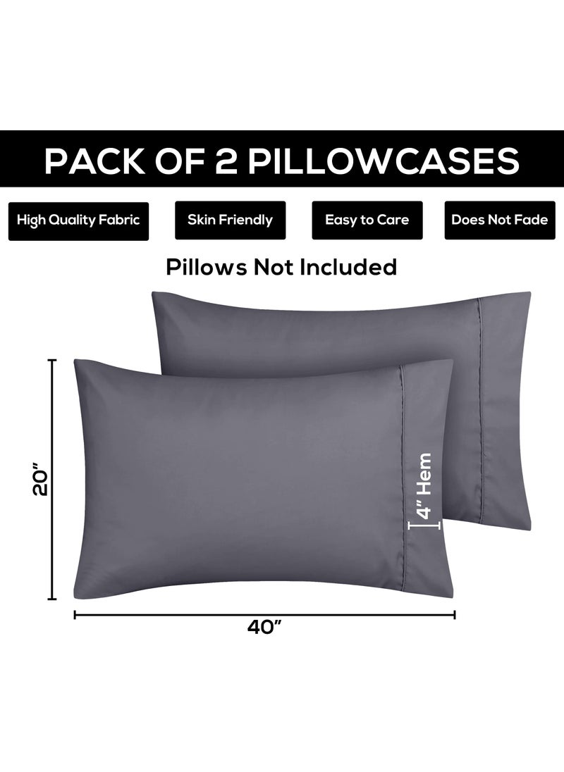 Utopia Bedding Utopia Bedding King Pillow Cases - 2 Pack - Envelope Closure - Soft Brushed Microfiber Fabric - Shrinkage and Fade Resistant Pillow Covers 20 X 40 Inches (King  Grey)  - Image 4