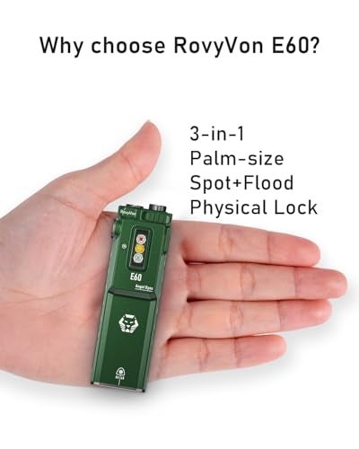 RovyVon E60 Flat EDC Flashlight 1500 Lumen Compact Pocket Light USB C Rechargeable with UV Red White Sidelight for Hiking, Traveling, Daily Outdoor Use - Image 2
