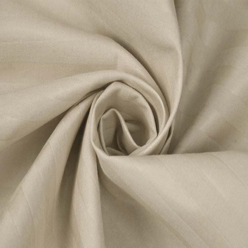 REDROME شراشف سرير مفرد من قطن المايكروفايبر الناعم مع خطوط ساتان، 60X90 (بوصة)، شراشف فندقية ناعمة وسلسة مع غطاء وسادة - جمل - Image 5