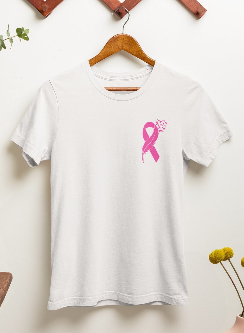 ZOOM تي شيرت بشعار شريط الوردي لسرطان الثدي للرجال والنساء البالغين