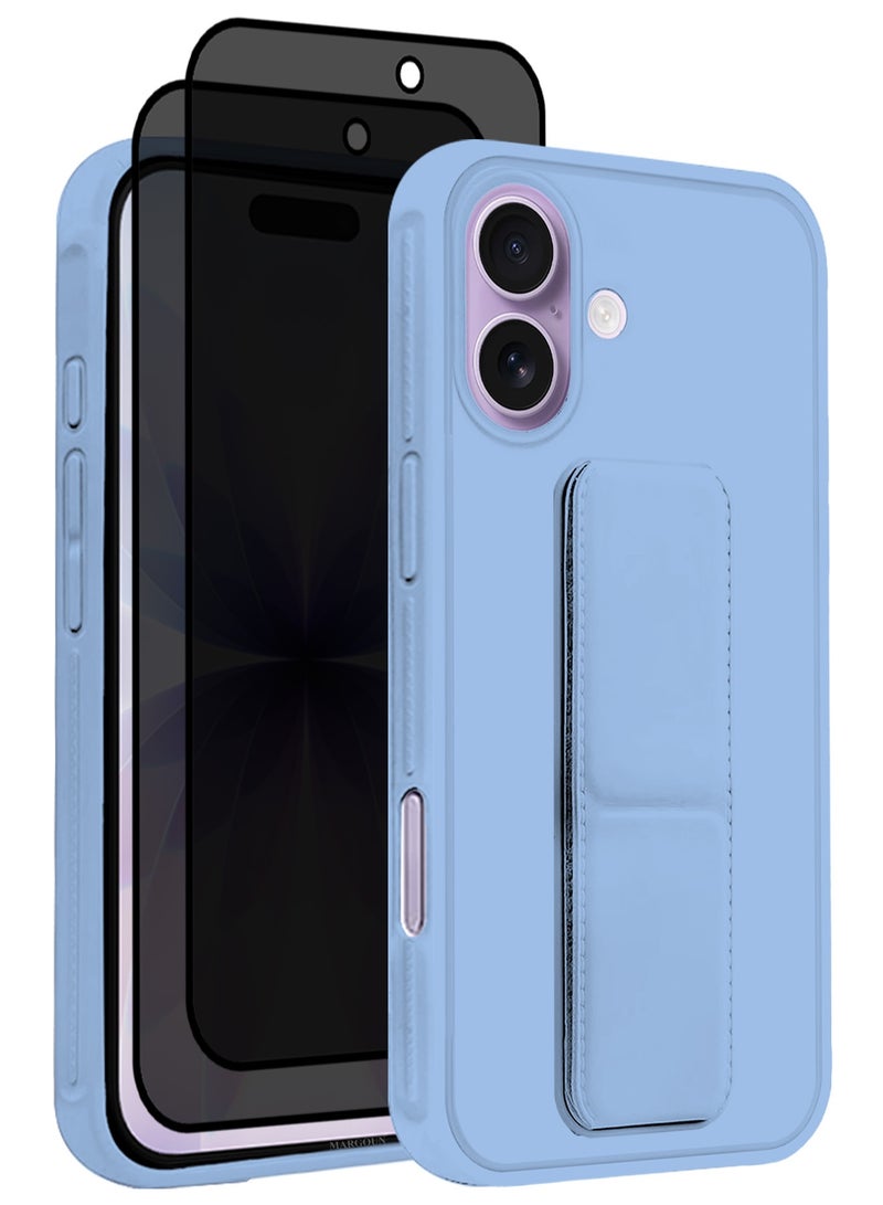 3 Packs Premium PU Leather Case for iPhone 17 with Stand Function Shockproof and Anti Scratch Finger Grip with Two Privacy Screen Protector - Image 1