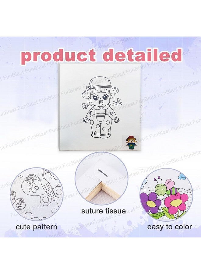 FunBlast Pre-Printed Canvas Painting Kit- DIY Painting Brush for Kids Learning Painting Drawing Art and Craft for Kids, Birthday Gift for Kids, Girls, Boys -30 X 25 X 1.5 CM - Image 3