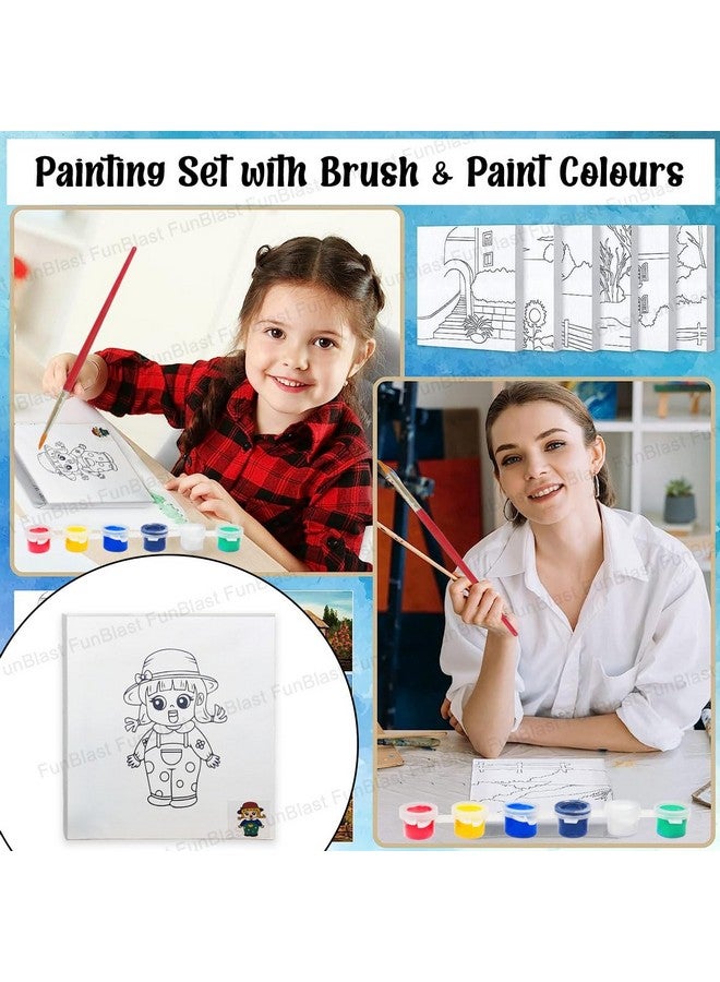 FunBlast Pre-Printed Canvas Painting Kit- DIY Painting Brush for Kids Learning Painting Drawing Art and Craft for Kids, Birthday Gift for Kids, Girls, Boys -30 X 25 X 1.5 CM - Image 4