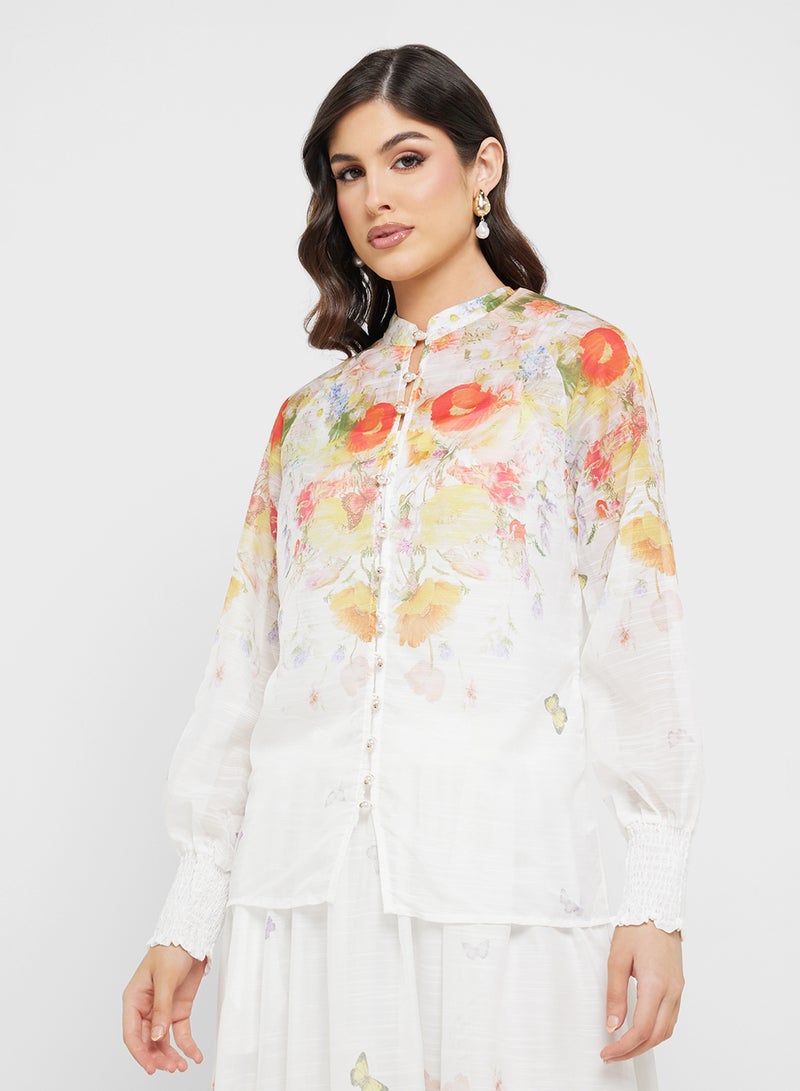 Khizana Floral Print Top & Skirt Set  - Image 3