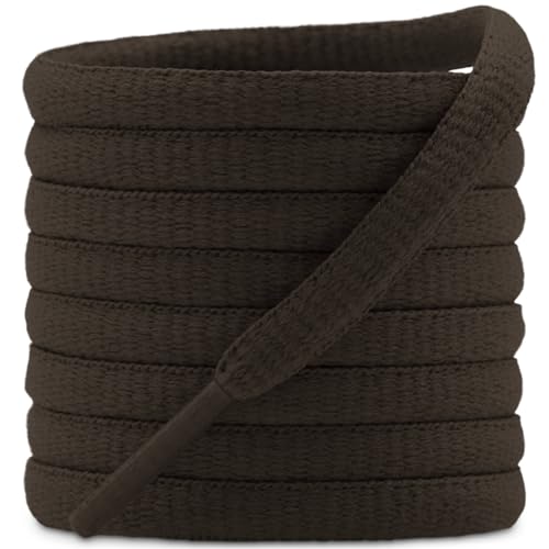 DELELE 2Pair Oval Shoes laces 42 Colors Half Round 1/4" Athletic ShoeLaces for Sport/Running Shoes Shoe Strings Brown -45 inch - Image 1