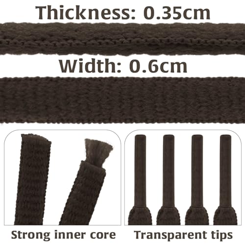 DELELE 2Pair Oval Shoes laces 42 Colors Half Round 1/4" Athletic ShoeLaces for Sport/Running Shoes Shoe Strings Brown -45 inch - Image 3