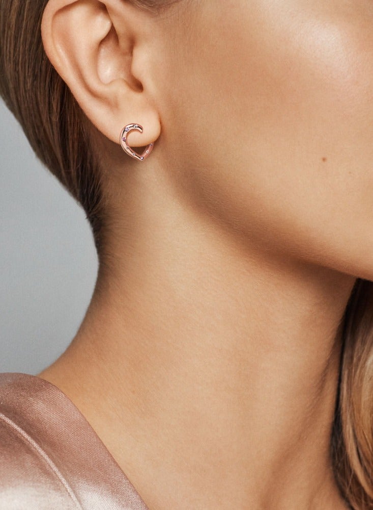 بان هوم  أقراط نسائية متعددة الاستخدامات على الموضة من الألماس والذهب الوردي - Image 3