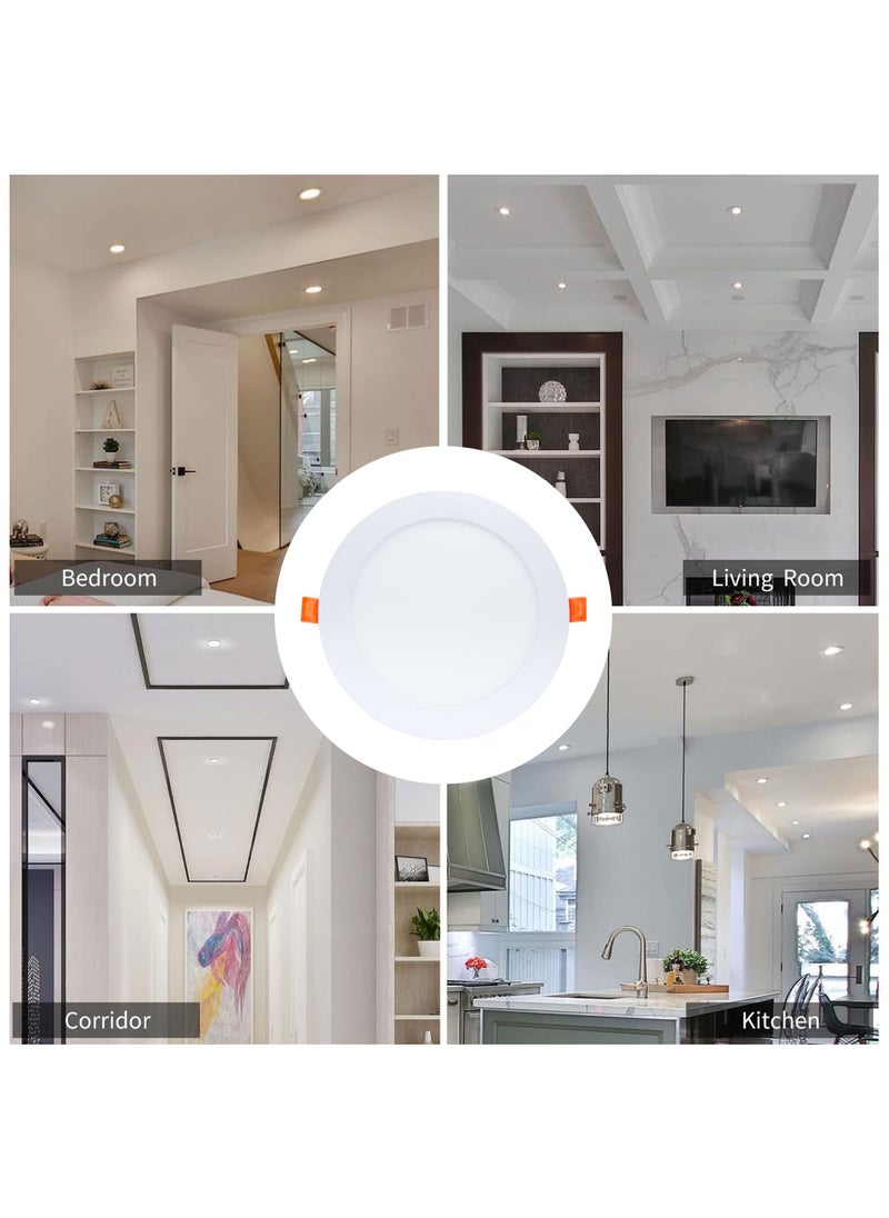 Duravel Duravel 12W LED Recessed Ceiling Light Panel, 17cm Round, White, Ultra Slim  - Image 4