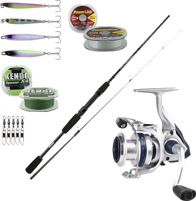 Yekoutdoor Okuma Professional LRF Set Okuma Wave Power 228 cm 2-12 gr LRF Rod&okuma ARIA-1000A Painting Silver 1bb Fishing Reel