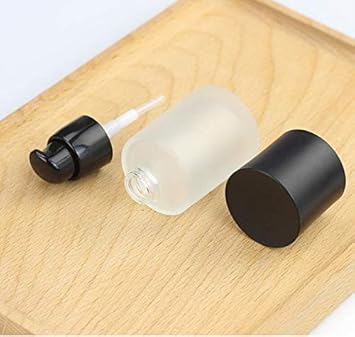 UPSTORE 2Pcs 30ml1oz Upscale Empty Frosted Glass Pump Bottle Liquid Foundation Container Dispenser Makeup Cosmetic Storage Vials Jar Pot for Travel Lotion Essential Oil Emulsion Sample Bottle - Image 2