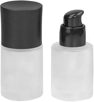UPSTORE 2Pcs 30ml1oz Upscale Empty Frosted Glass Pump Bottle Liquid Foundation Container Dispenser Makeup Cosmetic Storage Vials Jar Pot for Travel Lotion Essential Oil Emulsion Sample Bottle - Image 1