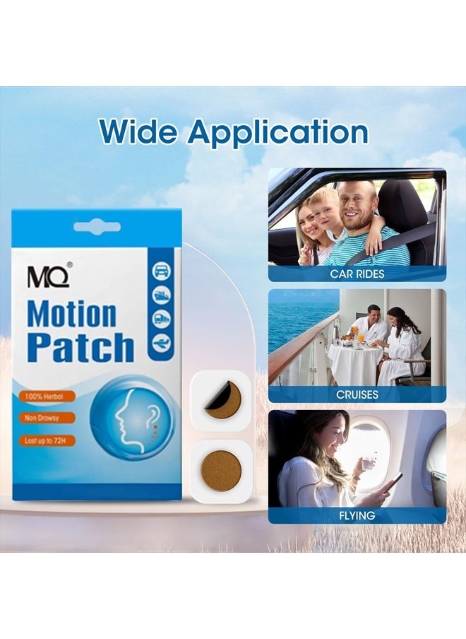 MQ - Motion Sickness Patch,20 Count,Non Drowsy Sea Sickness Patches Behind Ear for Cruise Ship Travel, Waterproof Car Sick Patches Fast Acting & Long Last 72H - Image 1
