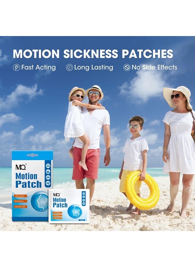 MQ - Motion Sickness Patch,20 Count,Non Drowsy Sea Sickness Patches Behind Ear for Cruise Ship Travel, Waterproof Car Sick Patches Fast Acting & Long Last 72H - Image 1