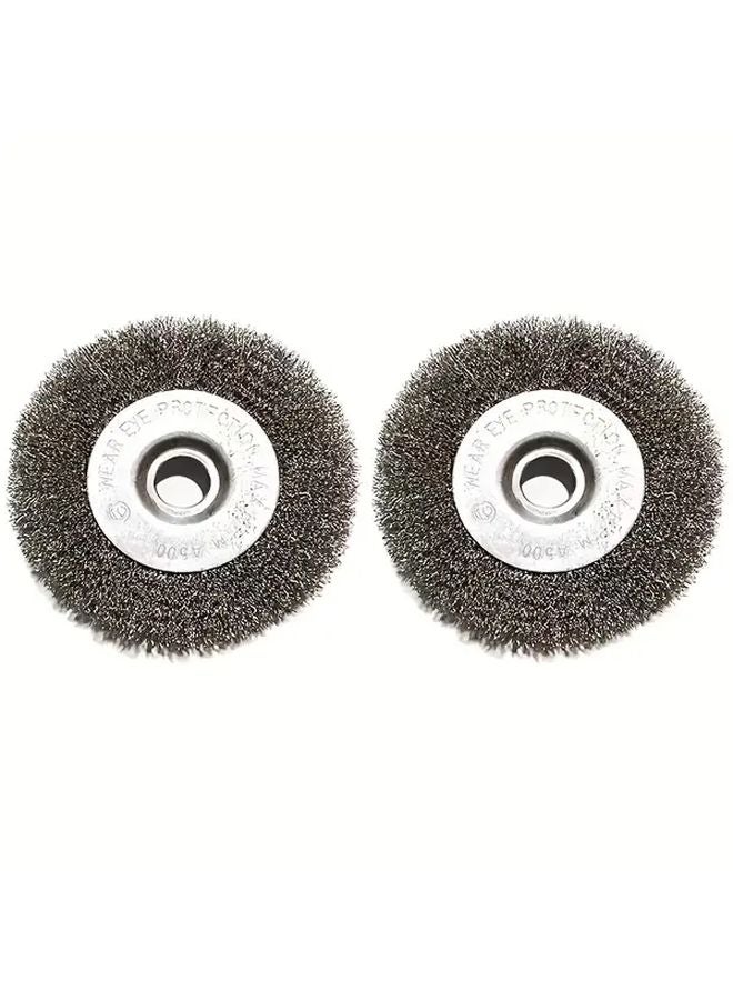 2pcs 3.94 Inch Fine Wire Brushes with 1 2 and 5 8 Shank for Effective Polishing and Rust Removal - Image 1