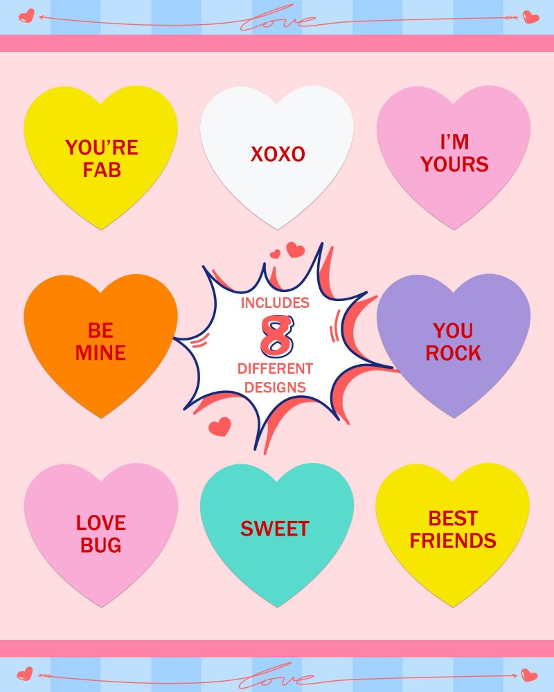 Greingways 500 PCS Heart Stickers for Kids, Valentines Day Stickers Love Decorations Accessories Crafts Removable Labels for Conversation Hearts Valentines Candy Cards Envelope Seals - 1.5 x 1.5 inches - Image 5