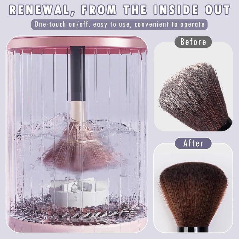 Electric Makeup Brush Cleaner, Automatic Brush Washer for 3-4 Brushes Simultaneously, Deep Cleaning with 7000 RPM, Includes Silicone Cleaning Pad  Stand, USB Powered, For All Brush Sizes - Image 2