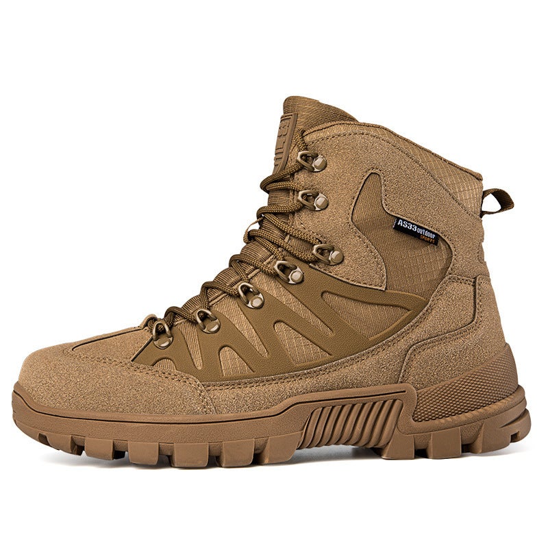 Non-Slip Wear-Resistant Hiking Camping Climbing Tactical Shoes Desert Combat Boots Black Outdoor High-Top Combat Tactical Military Boots - Image 1
