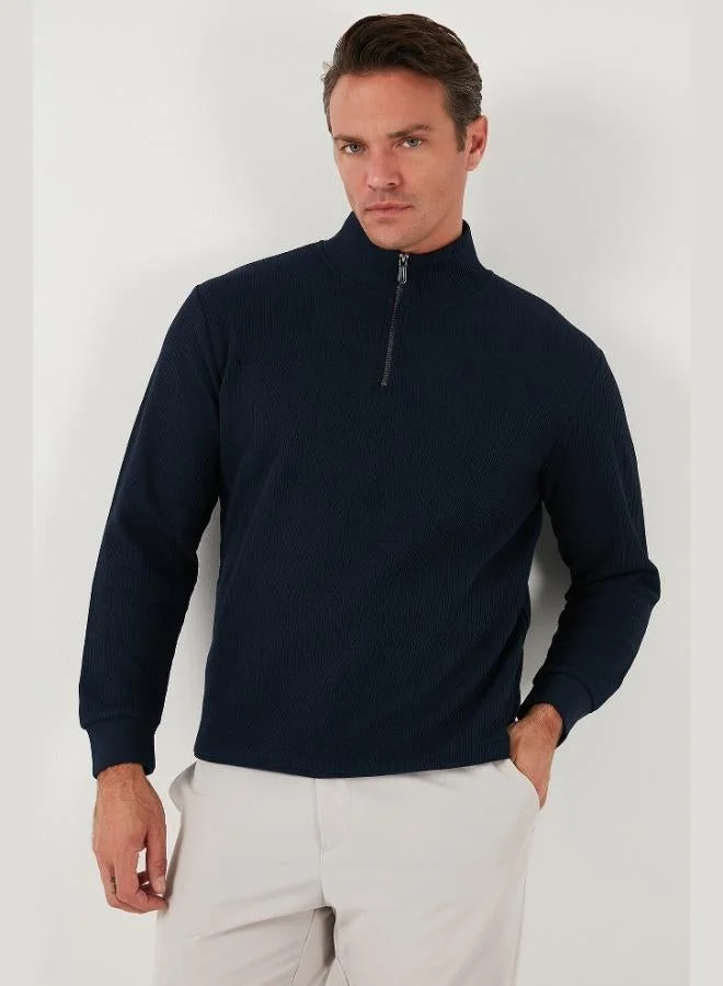 Buratti Buratti Cotton Regular Fit Half Zipper Stand Collar 2-Pack Sweat Men's SWEAT 5905716S2