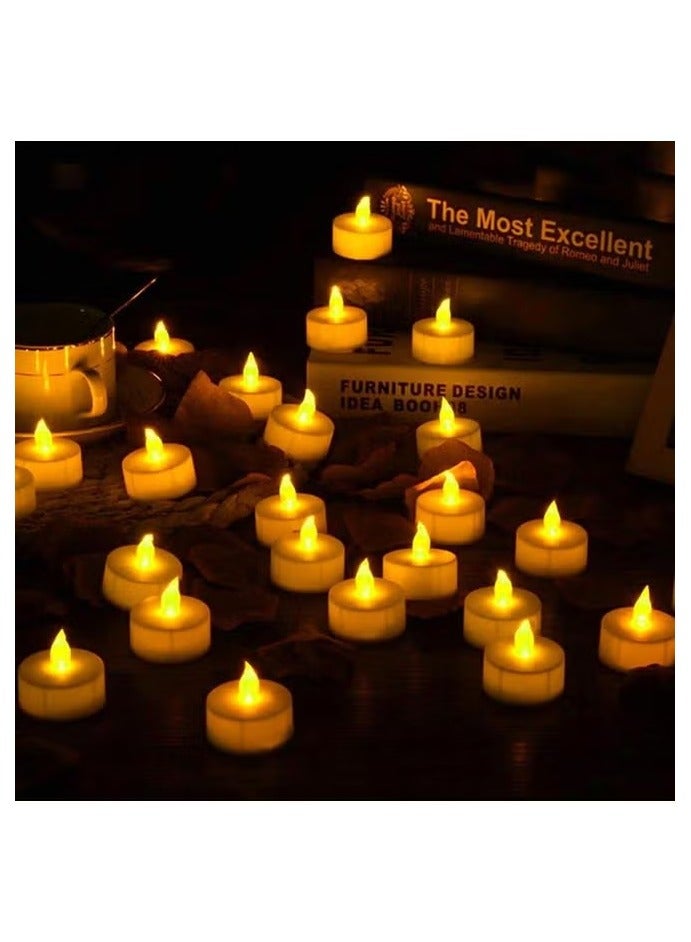 24-Piece LED Real Wax Battery Operated Flameless Candle Tea Light Set White - Image 1