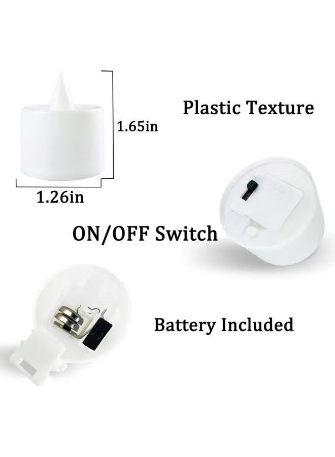 24-Piece LED Real Wax Battery Operated Flameless Candle Tea Light Set White - Image 3