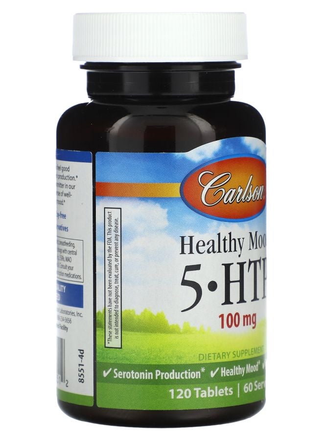 Carlson Healthy Mood 5-HTP Elite Natural Raspberry 100 mg 120 Tablets (50 mg per Tablet) - Image 2