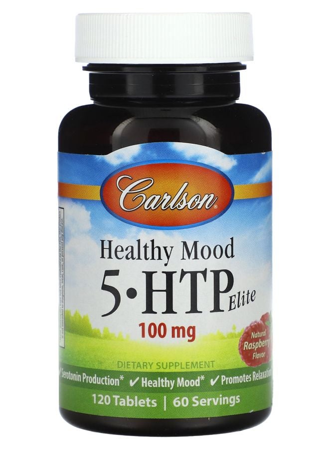 Carlson Healthy Mood 5-HTP Elite Natural Raspberry 100 mg 120 Tablets (50 mg per Tablet) - Image 1