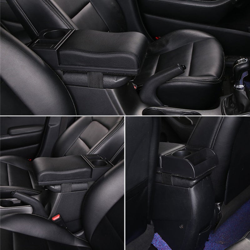 Car Armrest Cover Cushion: Beige, No Damage Installation - Comfortable Durable Multifunction Auto Armrest Cushion Pads for Most Car Models - Image 2